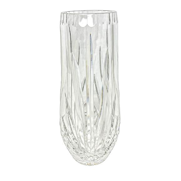 Pressed Glass Vase Heavy Starburst Base Classic Home Decor Curved Bottom 10" - Picture 4 of 9